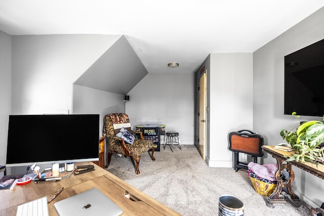 view of carpeted office space