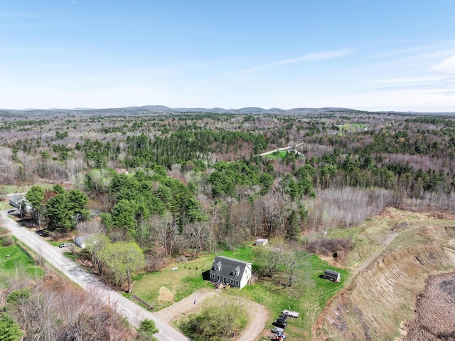 drone / aerial view of a heavily wooded area