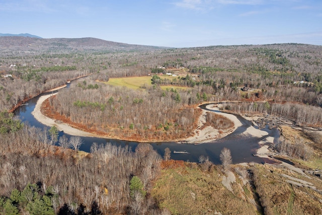 237 River Rd, Avon, ME 04966 - aerial overview of property's location featuring a water and mountain view and a forest