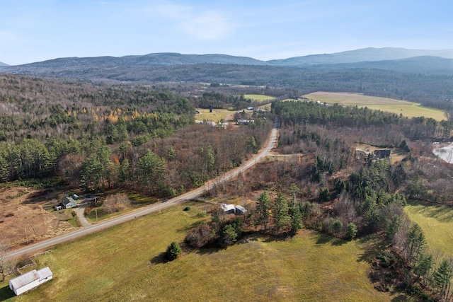 237 River Rd, Avon, ME 04966 - aerial view of property and surrounding area with a mountain backdrop and rural landscape