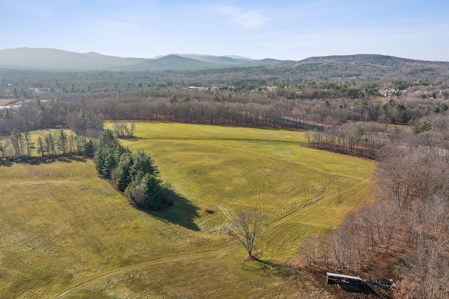 237 River Rd, Avon, ME 04966 - aerial overview of property's location with a mountain backdrop and rural landscape