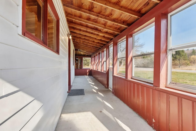 237 River Rd, Avon, ME 04966 - unfurnished sunroom featuring lofted ceiling