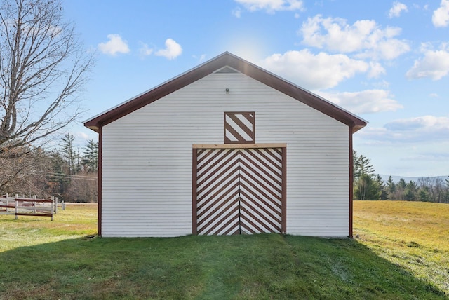 237 River Rd, Avon, ME 04966 - view of barn featuring a lawn