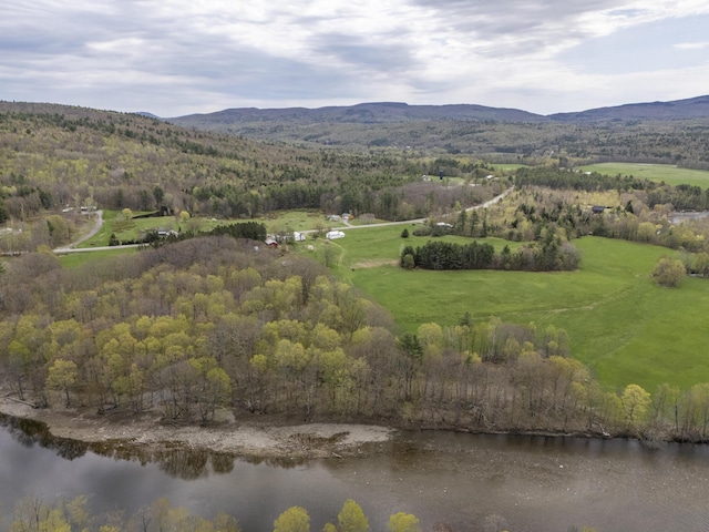 237 River Rd, Avon, ME 04966 - bird's eye view of a water and mountain view and a heavily wooded area