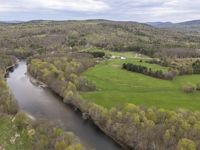 237 River Rd, Avon, ME 04966 - aerial view of property's location with a water and mountain view and a heavily wooded area