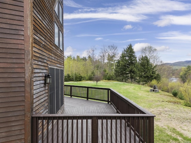 237 River Rd, Avon, ME 04966 - wooden deck featuring a lawn