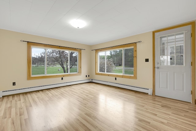 237 River Rd, Avon, ME 04966 - unfurnished room featuring light wood-type flooring and a baseboard radiator