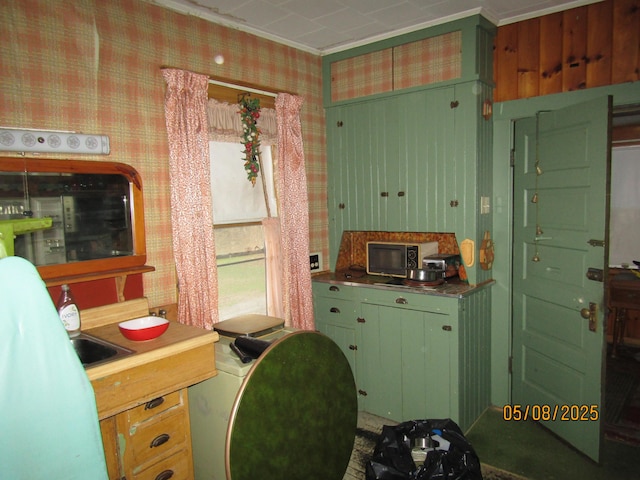 8 Water St, Milo, ME 04463 - kitchen featuring wallpapered walls