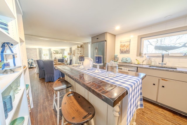 dining room with light wood finished floors