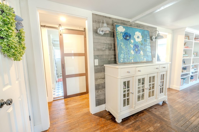 interior space with wood finished floors