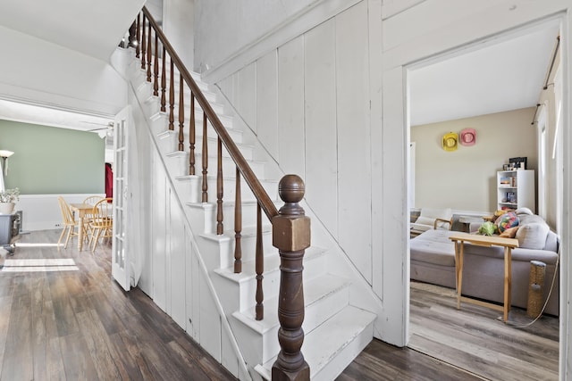 1568 Hill Rd, Canaan, ME 04924 - stairs featuring wood finished floors