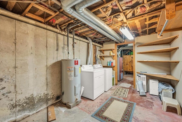 1270 Main St, Mount Desert, ME 04660 - unfinished basement with water heater and washing machine and dryer