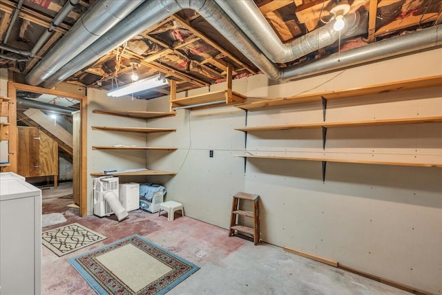 1270 Main St, Mount Desert, ME 04660 - unfinished basement with washer / dryer