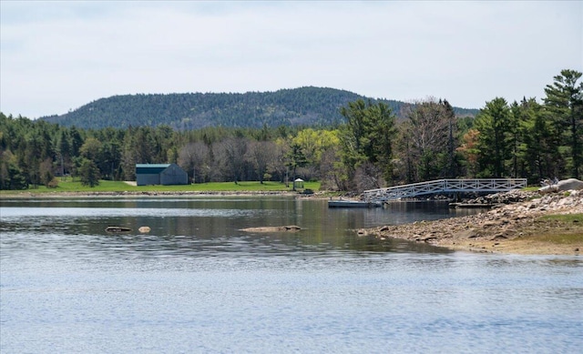 1270 Main St, Mount Desert, ME 04660 - water view featuring a forest and a mountain backdrop
