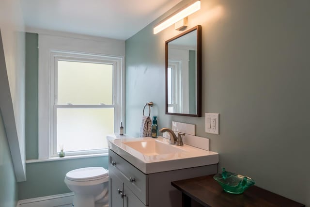bathroom with toilet and vanity