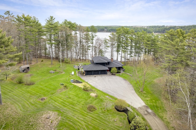 drone / aerial view of a nearby body of water