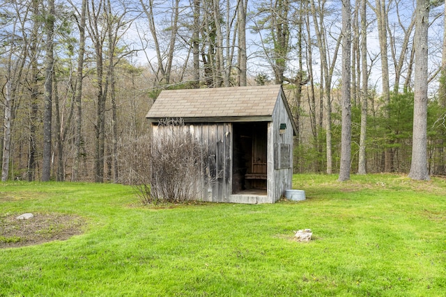 view of shed