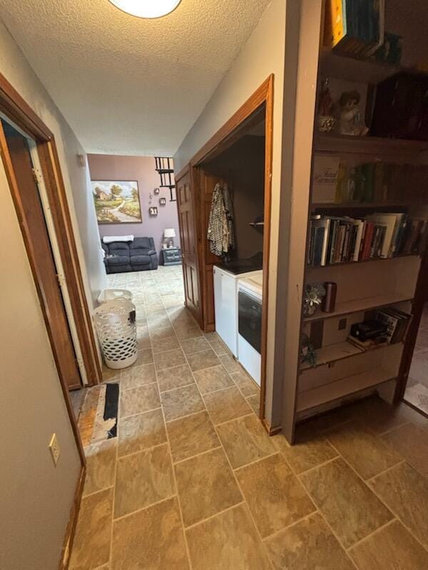 623 Gore Rd, Otisfield, ME 04270 - hall with a textured ceiling