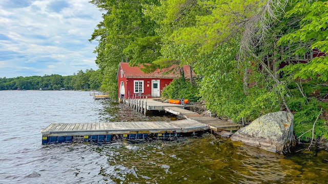 124 Alpine Village Rd, Harrison, ME 04040 - dock area with a water view and a wooded view