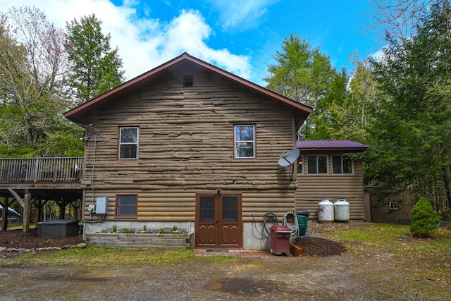 124 Alpine Village Rd, Harrison, ME 04040 - rear view of house featuring a deck