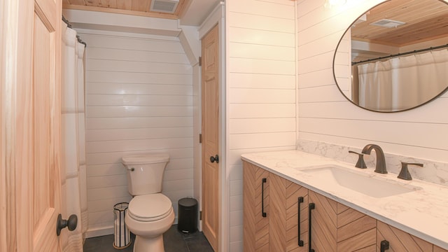 124 Alpine Village Rd, Harrison, ME 04040 - full bath featuring toilet, vanity, and wood walls