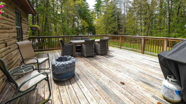 124 Alpine Village Rd, Harrison, ME 04040 - wooden terrace featuring outdoor dining space