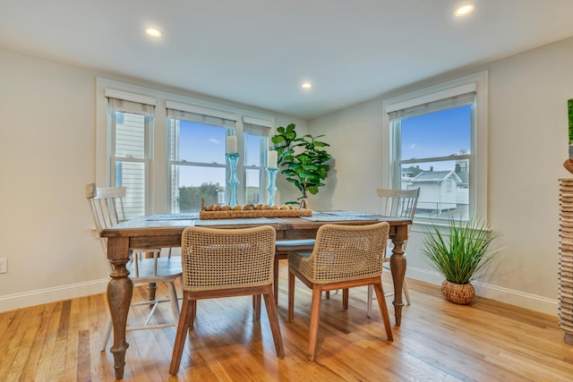 4 Union Ave, Old Orchard Beach, ME 04064 - dining room featuring baseboards, light wood-type flooring, and recessed lighting