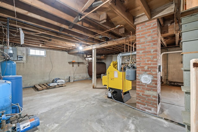 basement with heating fuel
