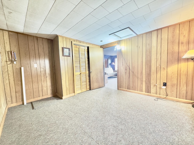 1429 Canada Rd, Moscow, ME 04920 - basement featuring wooden walls and baseboards