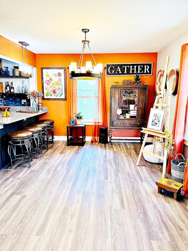 2 High St, Machias, ME 04654 - recreation room with wood finished floors and a dry bar