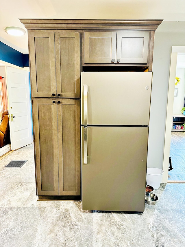 2 High St, Machias, ME 04654 - kitchen with freestanding refrigerator