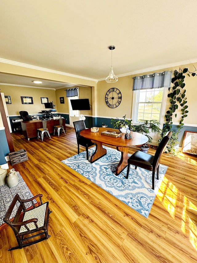 2 High St, Machias, ME 04654 - dining area with ornamental molding and wood finished floors