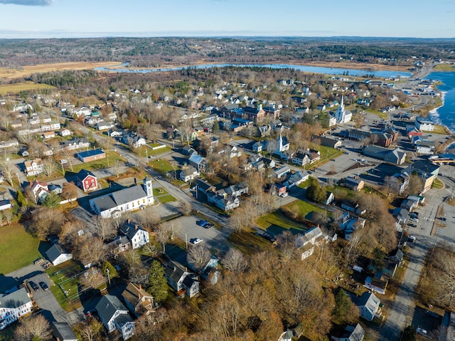 2 High St, Machias, ME 04654 - aerial view of property's location featuring a large body of water and nearby suburban area