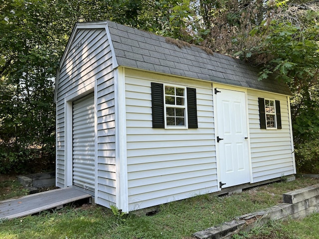 view of shed