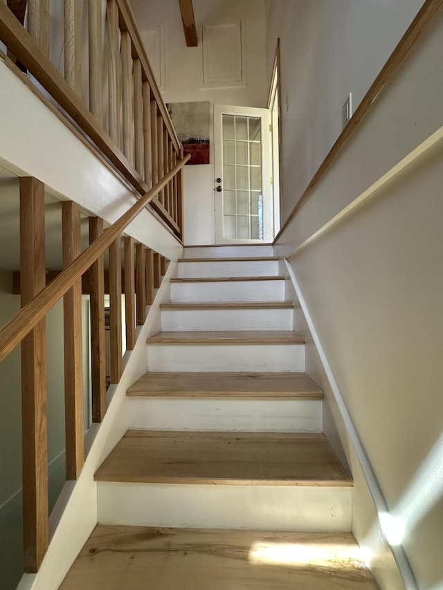 1157 Back Cv, Waldoboro, ME 04572 - stairway featuring attic access