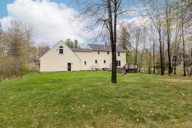 7 Canterbury Pines Dr, Gorham, ME 04038 - view of side of property with a wooden deck and a yard