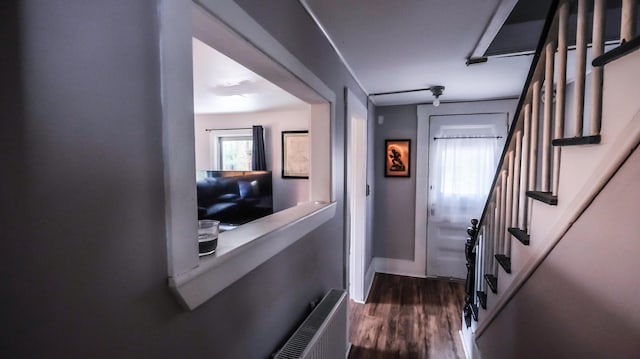 1 Nichols St, Bath, ME 04530 - hall featuring plenty of natural light, wood finished floors, stairway, and baseboards