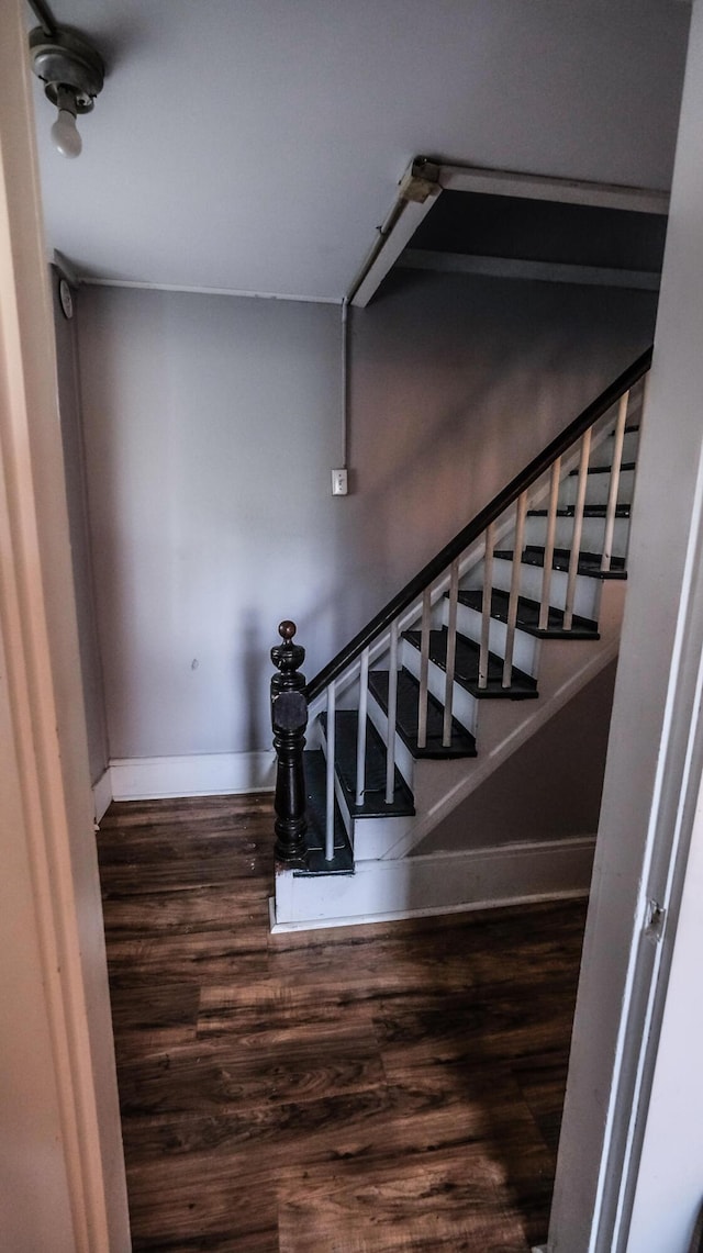 1 Nichols St, Bath, ME 04530 - staircase featuring wood finished floors and baseboards