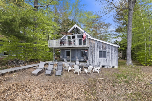489 Leisure Ln, Frye Island, ME 04071 - rear view of house with a deck