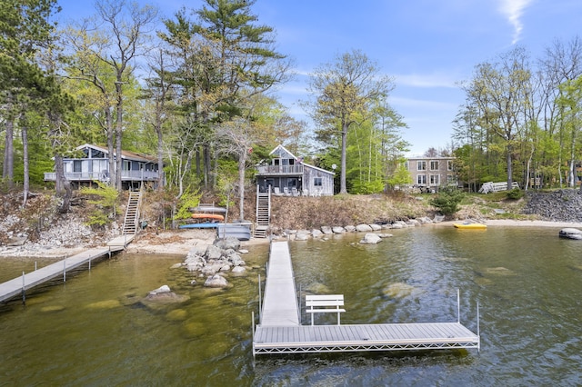 489 Leisure Ln, Frye Island, ME 04071 - dock with stairs and a water view