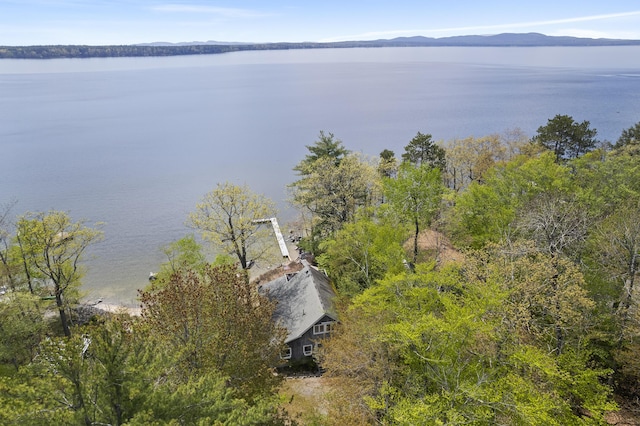 489 Leisure Ln, Frye Island, ME 04071 - aerial view of property and surrounding area featuring a water and mountain view