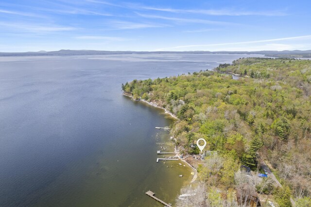 489 Leisure Ln, Frye Island, ME 04071 - aerial view of a water and mountain view and a forest