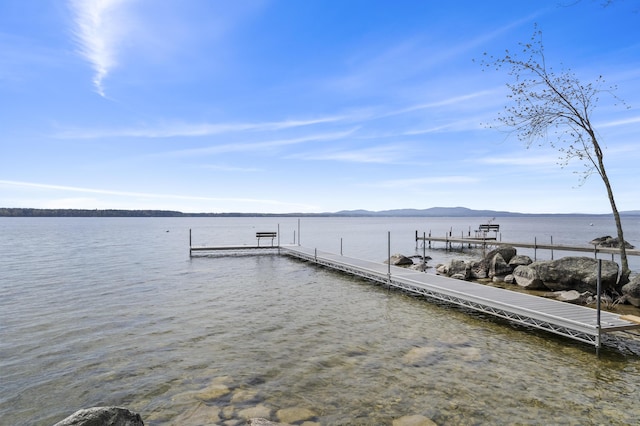489 Leisure Ln, Frye Island, ME 04071 - dock area featuring a water and mountain view