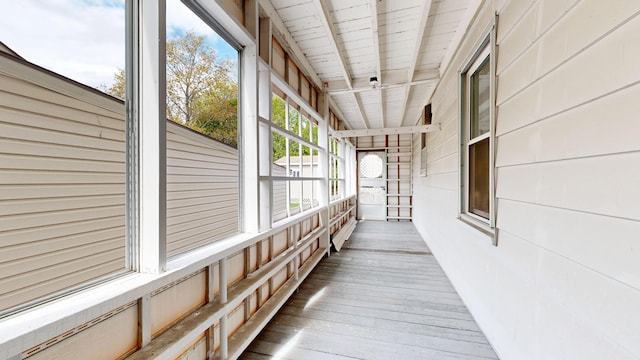 view of unfurnished sunroom