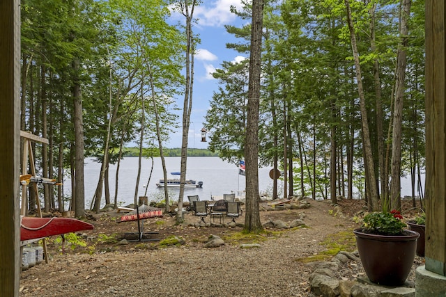 186 Ridge Rd, Frye Island, ME 04071 - view of yard with a water view