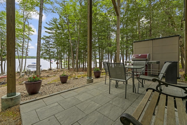 186 Ridge Rd, Frye Island, ME 04071 - view of patio / terrace with a water view