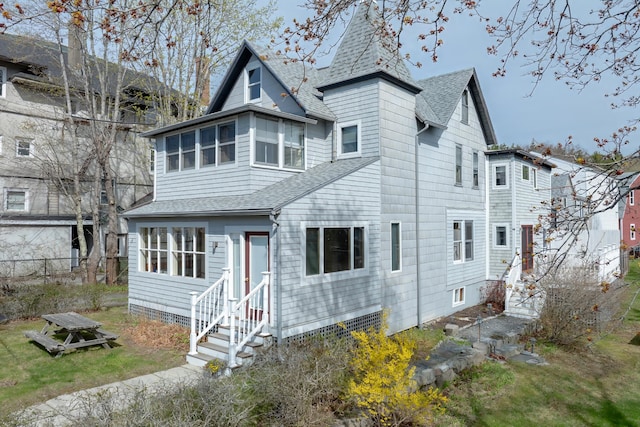 6 Sea St, Northeast Harbor, Mount Desert, ME 04662 - view of front facade with entry steps and a shingled roof