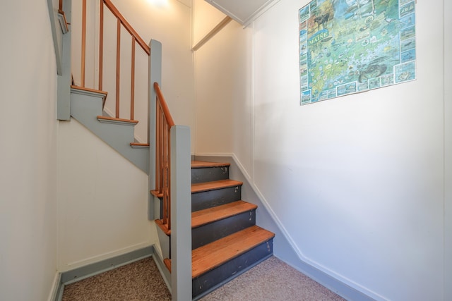 6 Sea St, Northeast Harbor, Mount Desert, ME 04662 - staircase featuring carpet floors and baseboards