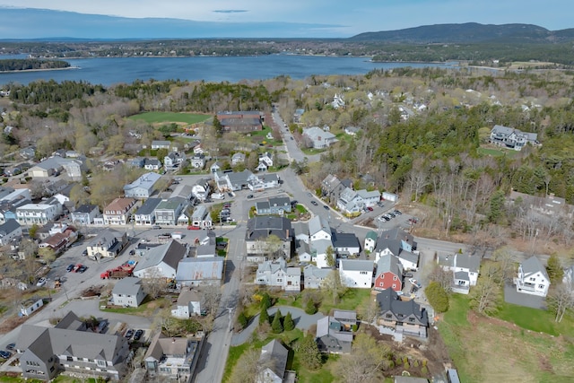 6 Sea St, Northeast Harbor, Mount Desert, ME 04662 - aerial view of property and surrounding area with a water and mountain view and nearby suburban area