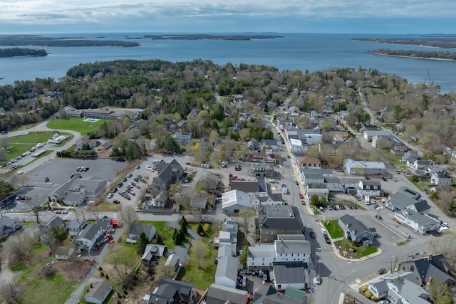 6 Sea St, Northeast Harbor, Mount Desert, ME 04662 - aerial view of property's location with a large body of water and nearby suburban area